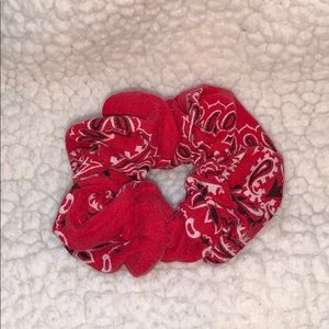 Red bandana scrunchie